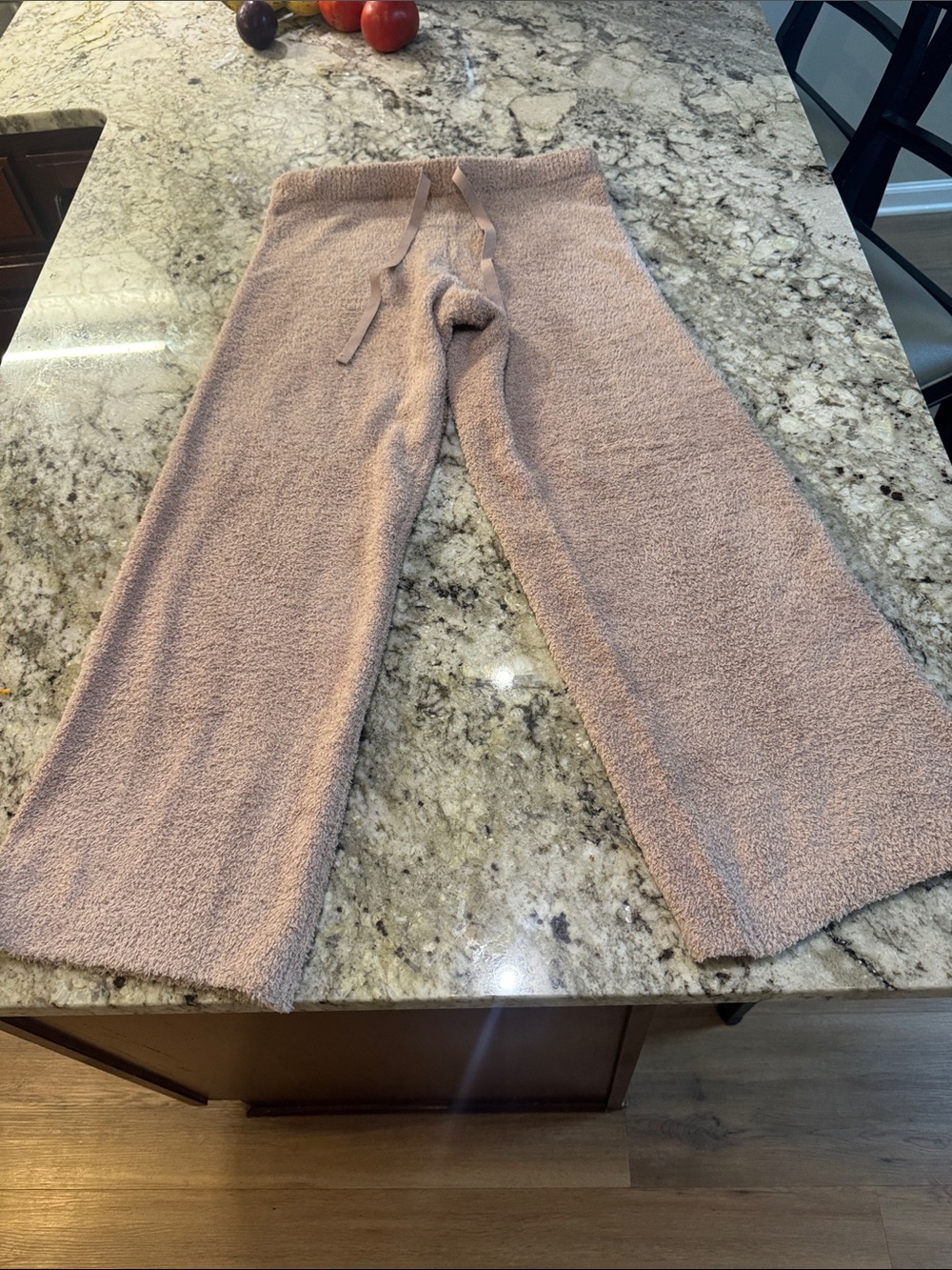 Plush Wide-Leg Lounge Pants in Blush Pink